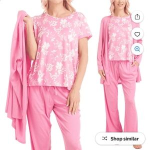 Muk Luks Pink Floral Pajama Set